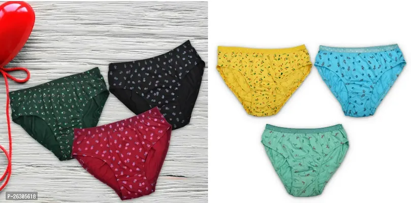 Comfortable Multicoloured Cotton Panty For Women Pack Of 6