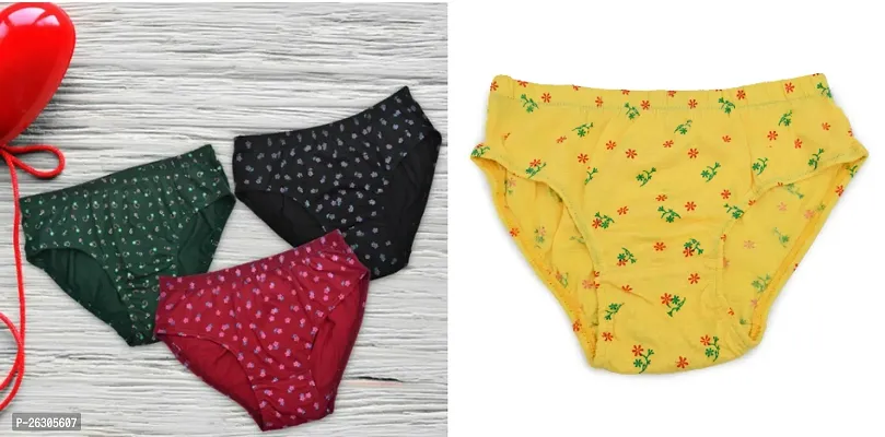 Comfortable Multicoloured Cotton Panty For Women Pack Of 4