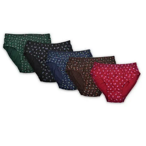 Stylish Cotton Blend Printed Brief For Women, Pack Of 6, 7 &amp; 10