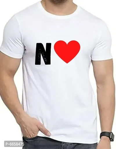 Elegant White Polyester Printed Round Neck Tees For Men-thumb0