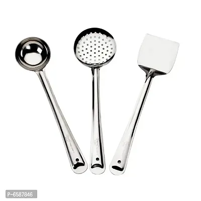 Stainless Steel Rice Serving|Deep Ladle| Puri Stainer Spo-thumb0