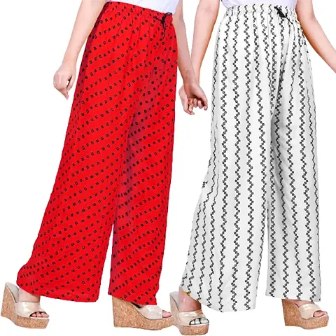 Stylish Rayon Printed Palazzo for Women Pack of 2