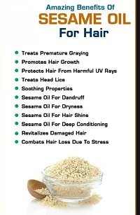 Avira Naturelles Cold Pressed white Sesame Oil for Hair, Skin, Body Massage and Oil Pulling Til Ka Tel, Til Oil Sesame Carrier Oil, for Hair and Skin 100%Pure, Natural and Cold pressed (Til /Gingelly)-thumb3