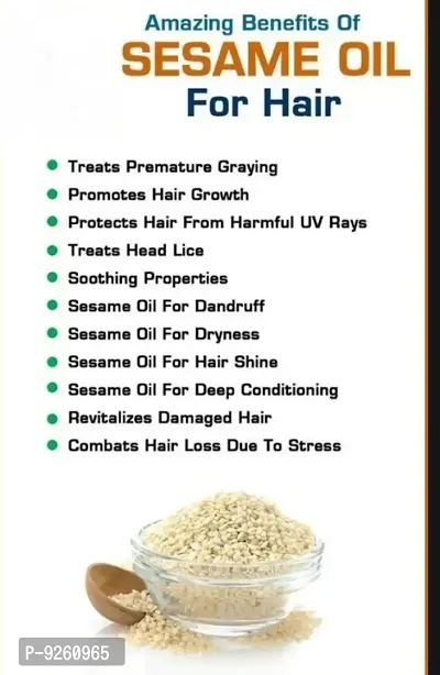 Avira Naturelles Cold Pressed white Sesame Oil for Hair, Skin, Body Massage and Oil Pulling Til Ka Tel, Til Oil Sesame Carrier Oil, for Hair and Skin 100%Pure, Natural and Cold pressed (Til /Gingelly)-thumb4