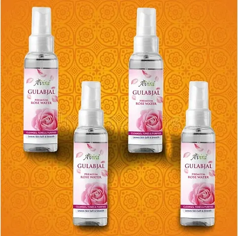 Avira Rose Water Gulab Jal Spray Rose Water For Face Soothing Facial Mist Toner For Face Dark Spot Removing Pimple For Women  Men All Skin Types - 400ml (pack of 4)