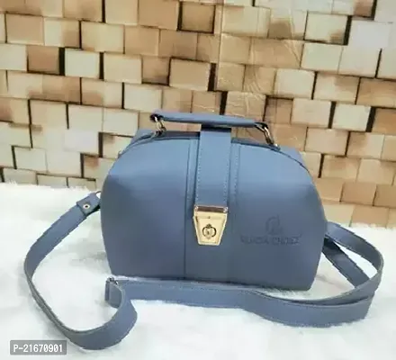 Stylish Blue PU Solid Sling Bags For Women