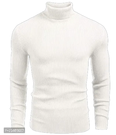 Trendy Turtle Neck Lycra Blended Sweater for Men-thumb0