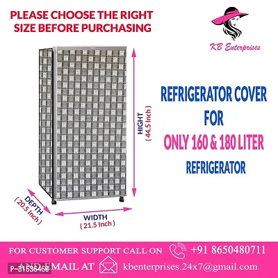 Waterproof and Dustproof  Refrigerator  cover for all 160 litres Single Door Refrigerator  (all Model  Brands) -Design-08-thumb4