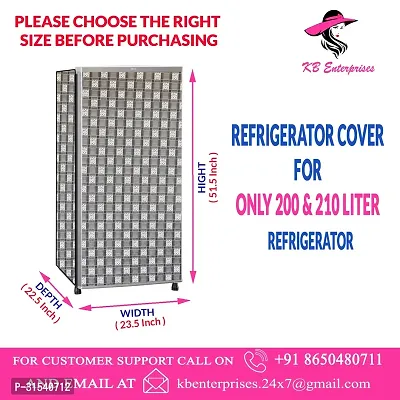 Waterproof and Dustproof  Refrigerator  cover for all 200 litres Single Door Refrigerator  (all Model  Brands) -Design-08-thumb2