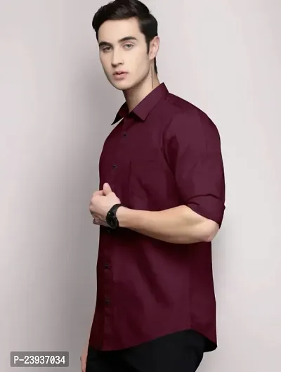 Reliable Cotton Solid Long Sleeves Casual Shirt For Men