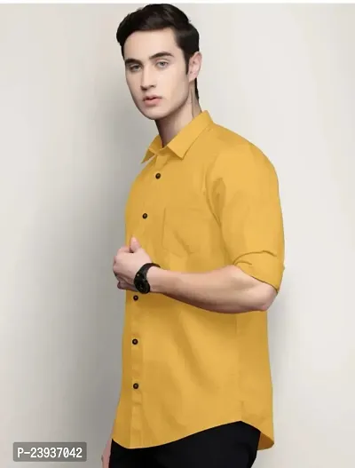 Reliable Cotton Solid Long Sleeves Casual Shirt For Men