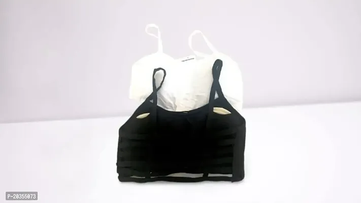 Sports Bra for Women's 2 Combo Black,White-thumb2