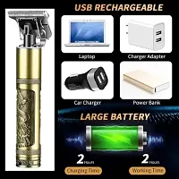 Rechargeable Cordless Hair Beard Clipper Shaver Adjustable Blade Multi Grooming Kit Trimmer (Gold)-thumb3