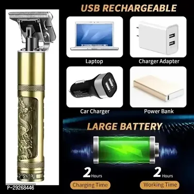 Rechargeable Cordless Hair Beard Clipper Shaver Adjustable Blade Multi Grooming Kit Trimmer (Gold)-thumb4