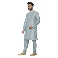 Great Person Choice Men's Regular Banarasi Dupion Silk Blended Kurta and Pajama for Weddings, Parties-thumb3