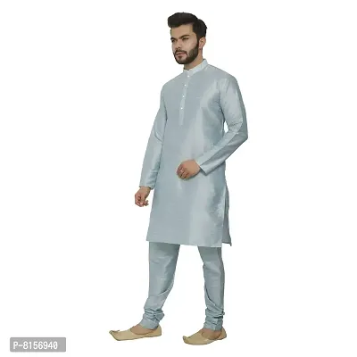 Great Person Choice Men's Regular Banarasi Dupion Silk Blended Kurta and Pajama for Weddings, Parties-thumb4