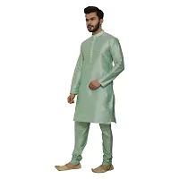 Great Person Choice Men's Regular Banarasi Dupion Silk Blended Kurta and Pajama for Weddings, Parties-thumb3