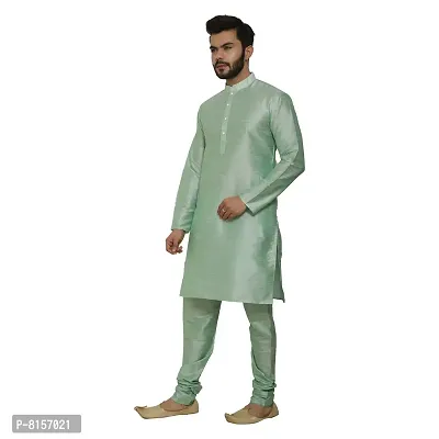 Great Person Choice Men's Regular Banarasi Dupion Silk Blended Kurta and Pajama for Weddings, Parties-thumb4