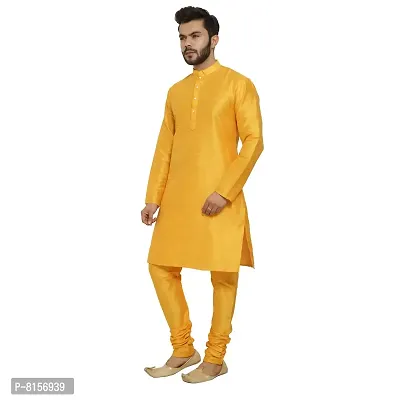 Great Person Choice Men's Regular Banarasi Dupion Silk Blended Kurta and Pajama for Weddings, Parties-thumb3