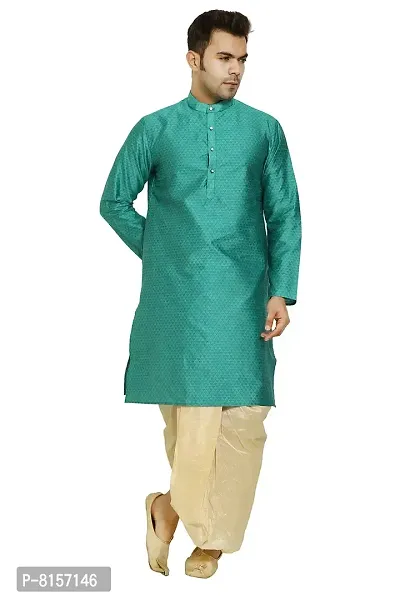 Great Person Choice Traditional Dress for Men Dhoti Kurta Set Ethnic Wear for Men Silk Kurta Pajama-thumb2