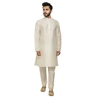 Great Person Choice Men's Regular Banarasi Dupion Silk Blended Kurta and Pajama for Weddings, Parties-thumb2