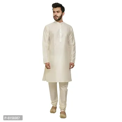 Great Person Choice Men's Regular Banarasi Dupion Silk Blended Kurta and Pajama for Weddings, Parties-thumb3