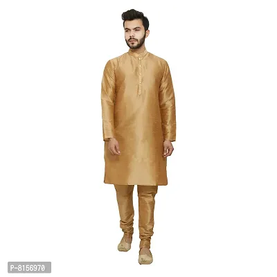 Great Person Choice Men's Regular Banarasi Dupion Silk Blended Kurta and Pajama for Weddings, Parties-thumb3