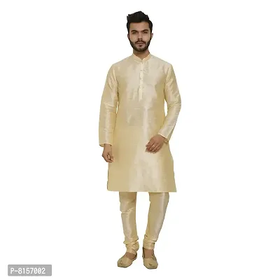 Great Person Choice Men's Regular Banarasi Dupion Silk Blended Kurta and Pajama for Weddings, Parties-thumb2