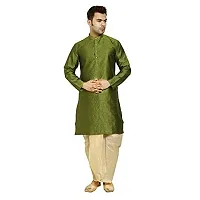 Great Person Choice Traditional Dress for Men Dhoti Kurta Set Ethnic Wear for Men Silk Kurta Pajama-thumb1