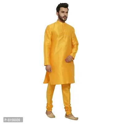 Great Person Choice Men's Regular Banarasi Dupion Silk Blended Kurta and Pajama for Weddings, Parties-thumb4