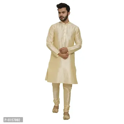 Great Person Choice Men's Regular Banarasi Dupion Silk Blended Kurta and Pajama for Weddings, Parties-thumb0