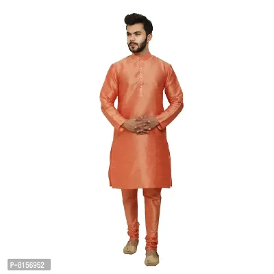 Great Person Choice Men's Regular Banarasi Dupion Silk Blended Kurta and Pajama for Weddings, Parties-thumb3