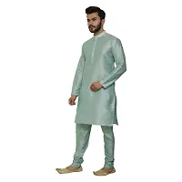 Great Person Choice Men's Regular Banarasi Dupion Silk Blended Kurta and Pajama for Weddings, Parties-thumb1