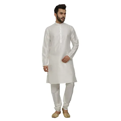 Great Person Choice Men's Regular Banarasi Dupion Silk Blended Kurta and Pajama for Weddings, Parties