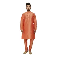 Great Person Choice Men's Regular Banarasi Dupion Silk Blended Kurta and Pajama for Weddings, Parties-thumb1