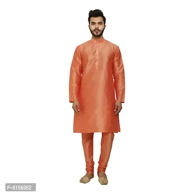 Great Person Choice Men's Regular Banarasi Dupion Silk Blended Kurta and Pajama for Weddings, Parties-thumb2