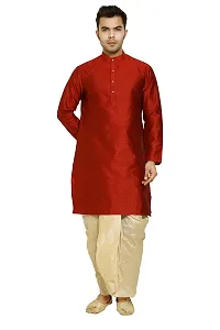 Great Person Choice Traditional Dress for Men Dhoti Kurta Set Ethnic Wear for Men Silk Kurta Pajama-thumb1
