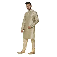 Great Person Choice Traditional Dress for Men Kurta Pajama Set Ethnic Wear for Men Silk Kurta Pajama Kurta Pajami,Pista Golden,2XL(254N)-thumb1