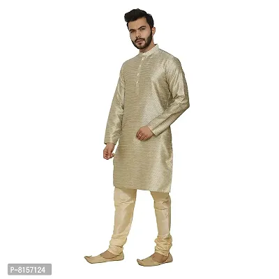 Great Person Choice Traditional Dress for Men Kurta Pajama Set Ethnic Wear for Men Silk Kurta Pajama Kurta Pajami,Pista Golden,2XL(254N)-thumb2