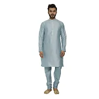 Great Person Choice Men's Regular Banarasi Dupion Silk Blended Kurta and Pajama for Weddings, Parties-thumb1