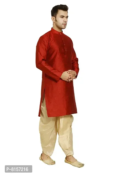 Great Person Choice Traditional Dress for Men Dhoti Kurta Set Ethnic Wear for Men Silk Kurta Pajama-thumb3