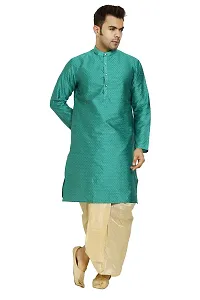 Great Person Choice Traditional Dress for Men Dhoti Kurta Set Ethnic Wear for Men Silk Kurta Pajama-thumb1