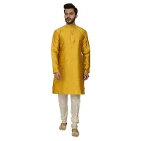 Great Person Choice Traditional Dress for Men Kurta Pajama Set Ethnic Wear for Men Silk Kurta Pajama Dress, Yellow-Cream, 44 (301N)-thumb2