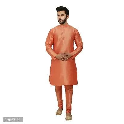 Great Person Choice Men's Regular Banarasi Dupion Silk Blended Kurta and Pajama for Weddings, Parties-thumb3