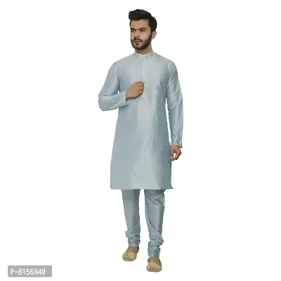 Great Person Choice Men's Regular Banarasi Dupion Silk Blended Kurta and Pajama for Weddings, Parties-thumb0