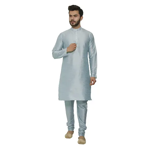 Great Person Choice Men's Regular Banarasi Dupion Silk Blended Kurta and Pajama for Weddings, Parties