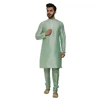 Great Person Choice Men's Regular Banarasi Dupion Silk Blended Kurta and Pajama for Weddings, Parties-thumb2