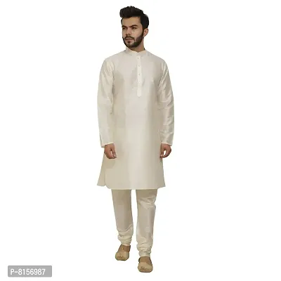 Great Person Choice Men's Regular Banarasi Dupion Silk Blended Kurta and Pajama for Weddings, Parties