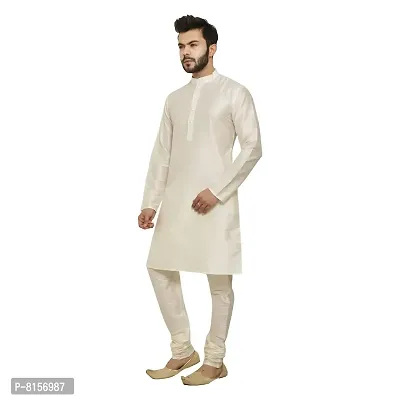 Great Person Choice Men's Regular Banarasi Dupion Silk Blended Kurta and Pajama for Weddings, Parties-thumb4