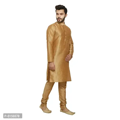 Great Person Choice Men's Regular Banarasi Dupion Silk Blended Kurta and Pajama for Weddings, Parties-thumb5